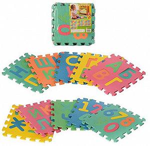 Детский коврик Мозаика Алфавит METR M 2736 Развивающий коврик-пазл на укр языке - Фото 1