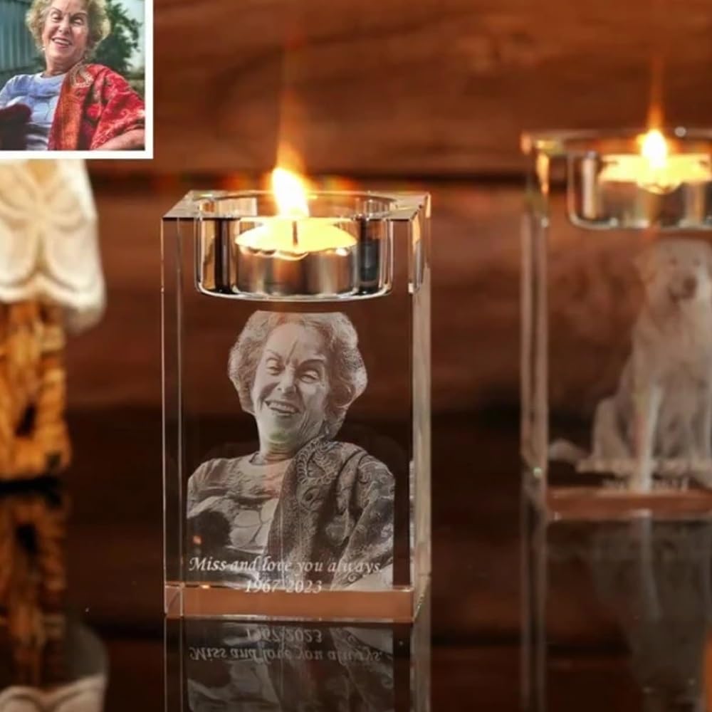 Подсвечник Personalized Photo Crystal 3D Glass 10 см, фото №7