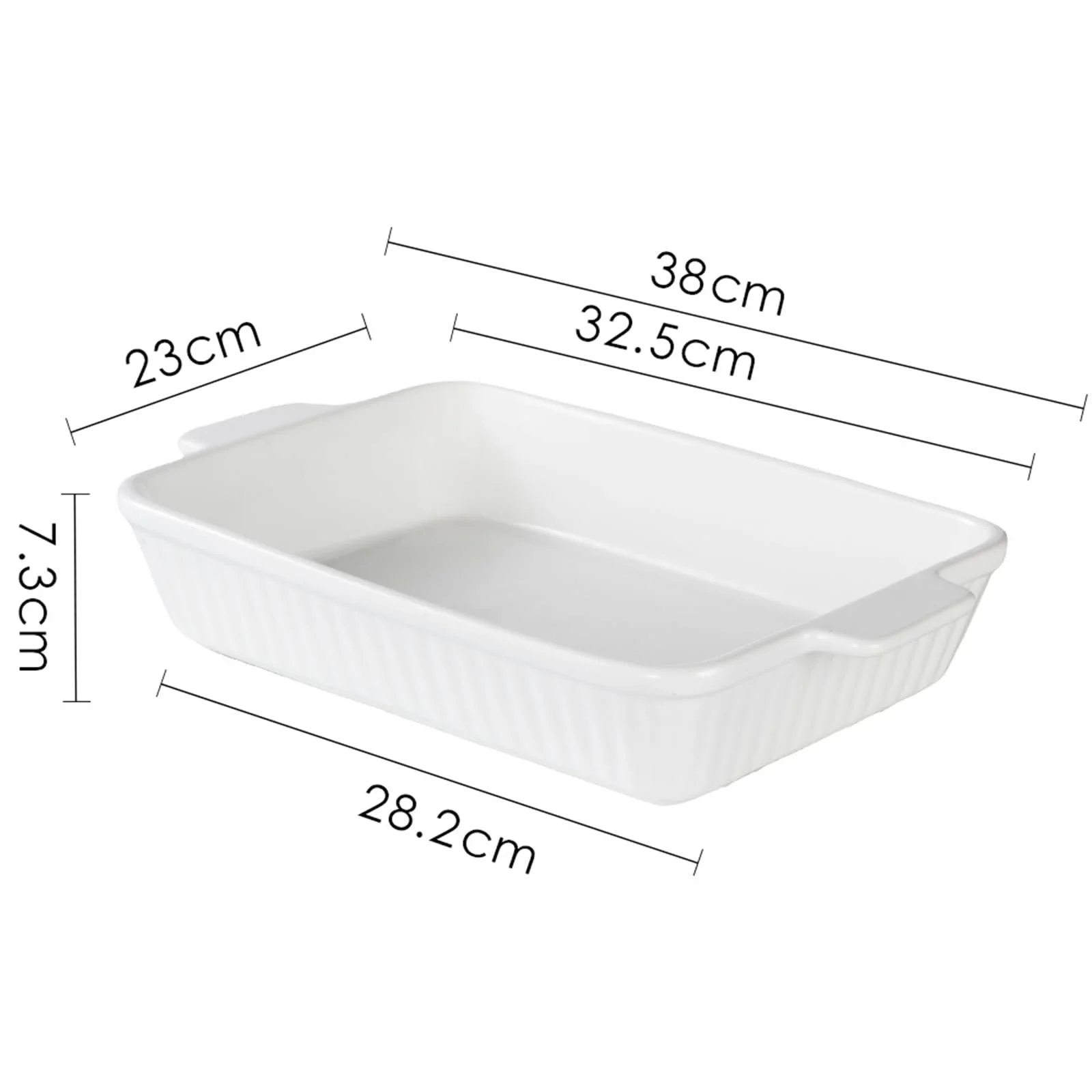 Форма для запекания Керамическая Большая с ручкой Белая, фото №2 Форма для запекания Керамическая Большая с ручкой Белая, фото №2