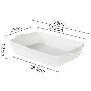 Форма для запекания Керамическая Большая с ручкой Белая synthetic.ua - Фото 1