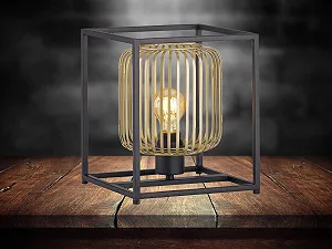 Настільна лампа 23 x 23 см з рейковим абажуром Black Gold synthetic.ua - Фото 1