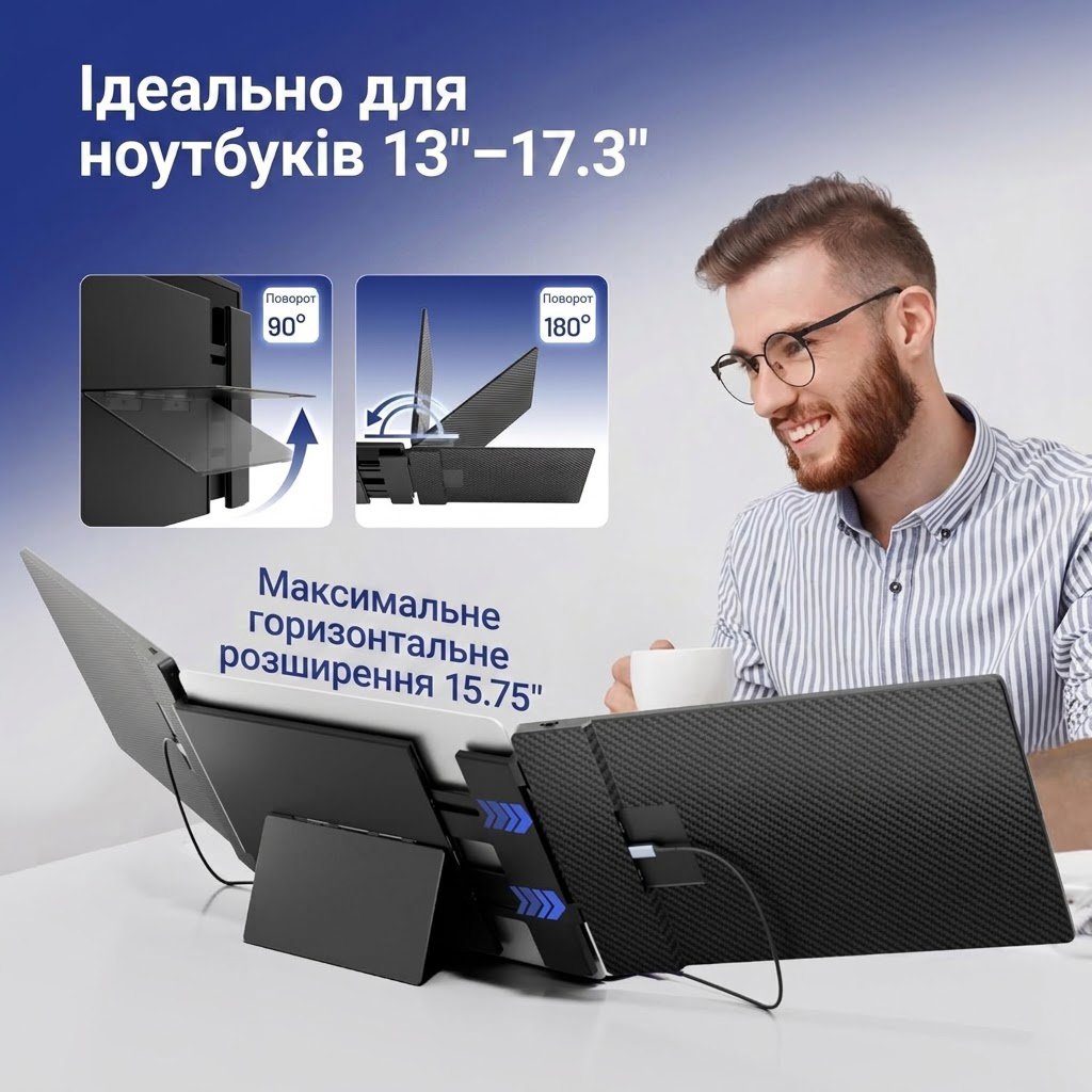 Портативний монітор 14" Domyfan S3 Full HD IPS 60 Гц, фото №4