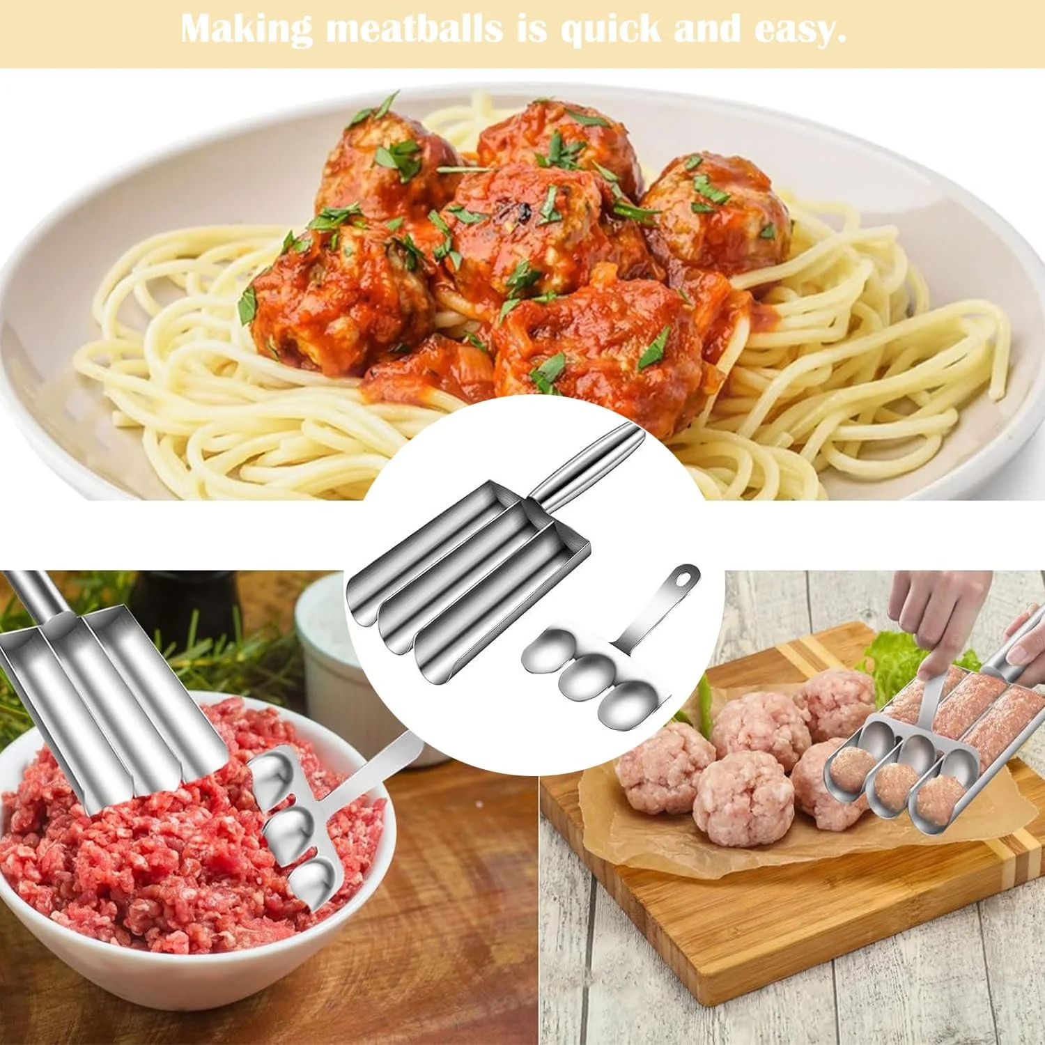 Форма для фрикаделек Meatball Shovel Maker из нержавеющей стали, фото №7 Форма для фрикаделек Meatball Shovel Maker из нержавеющей стали, фото №7