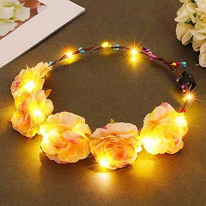 Венок для волос со светодиодными цветами Zoestar - Фото 1