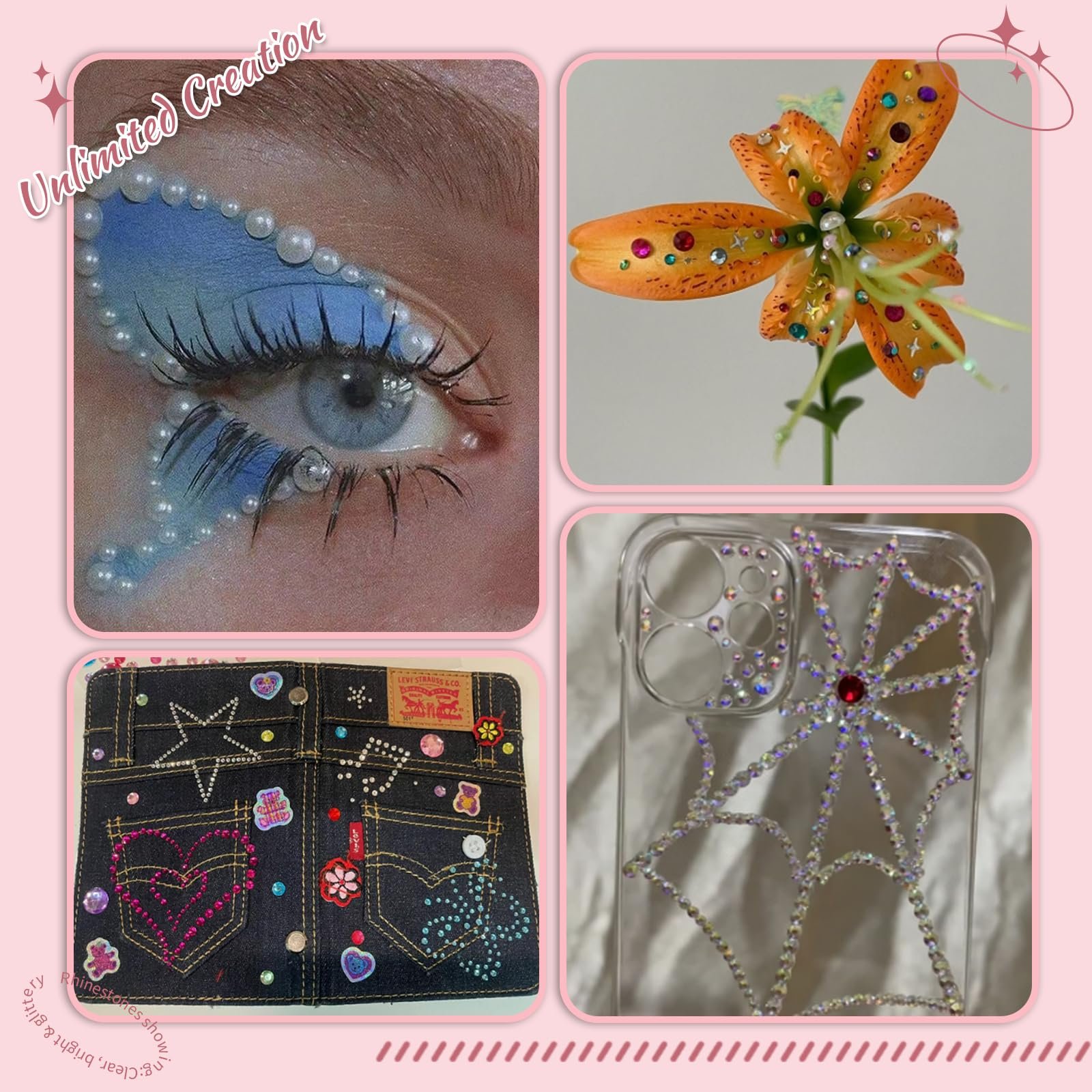 Стразы для ногтей 6000 штук, разных размеров, кристаллы AB, инструменты для дизайна ногтей, ручка для расстановки страз, акриловые бриллианты для ногтей, одежды, лица, фото №6