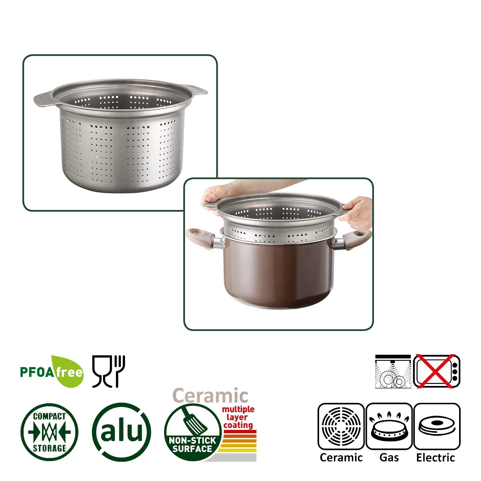 Кастрюли и сковородки BRUNNER Camping Ceramic Диаметр 20 или 22 см Шоколадный 4 человека, фото №4 Кастрюли и сковородки BRUNNER Camping Ceramic Диаметр 20 или 22 см Шоколадный 4 человека, фото №4