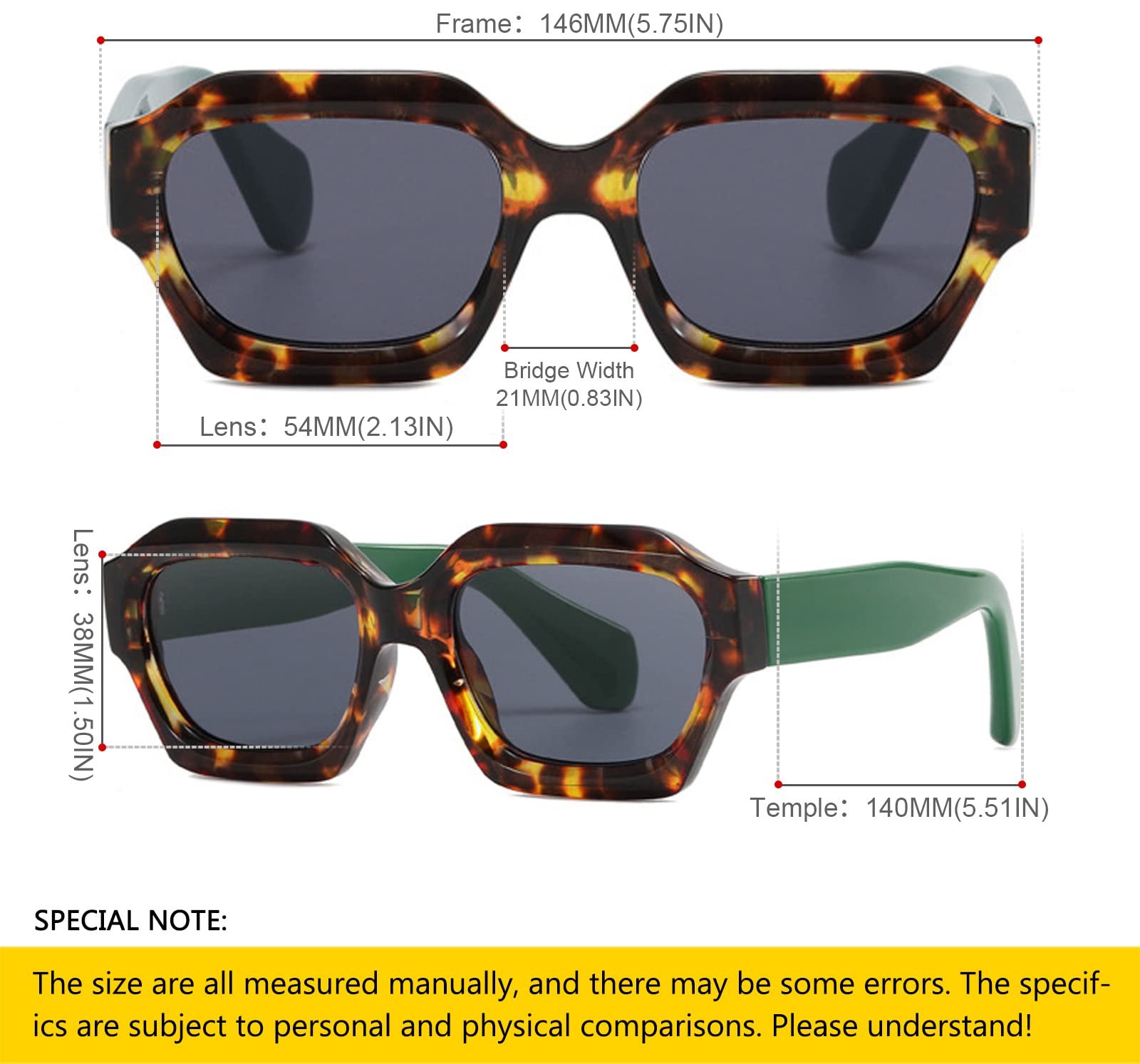 Сонцезахисні окуляри Шеен Келлі Ретро Товсті шестикутні Чоловічі Жіночі Модні, фото №5