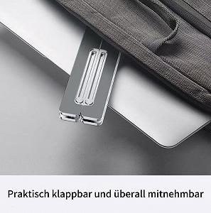 Подставка для ноутбука Supporto PC Portable, регулируемая по высоте (7 уровней), легкий алюминий, складная и портативная с вентиляцией для ноутбуков 10-17.3 дюймов, серебристая, стандартный размер synthetic.ua - Фото 1