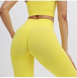 Леггинсы женские спортивные L 6183 желтые synthetic.ua - Фото 1