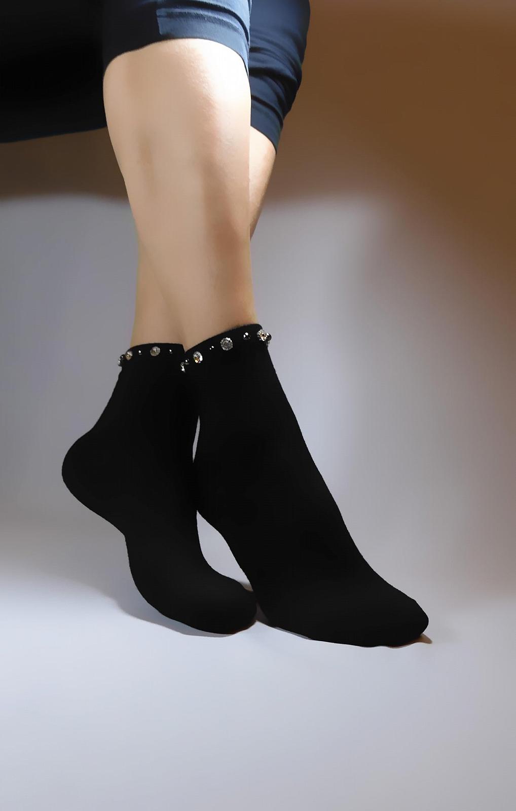 Носки Хлопковые с кристаллами и декоративными бусинами Элегантные и изысканные, фото №4