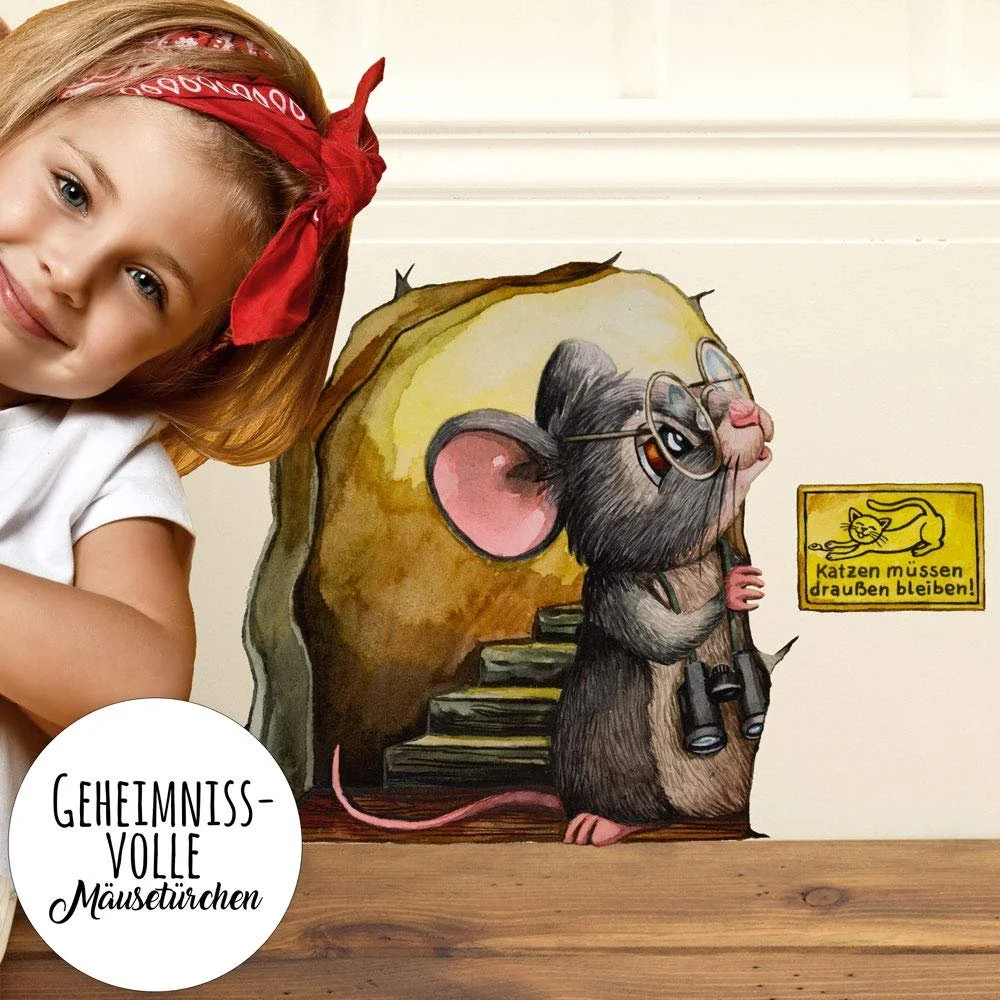 Наклейка на стіну ilka parey wandtattoo-welt Мишачі двері MT5 Котам вхід заборонено, фото №5
