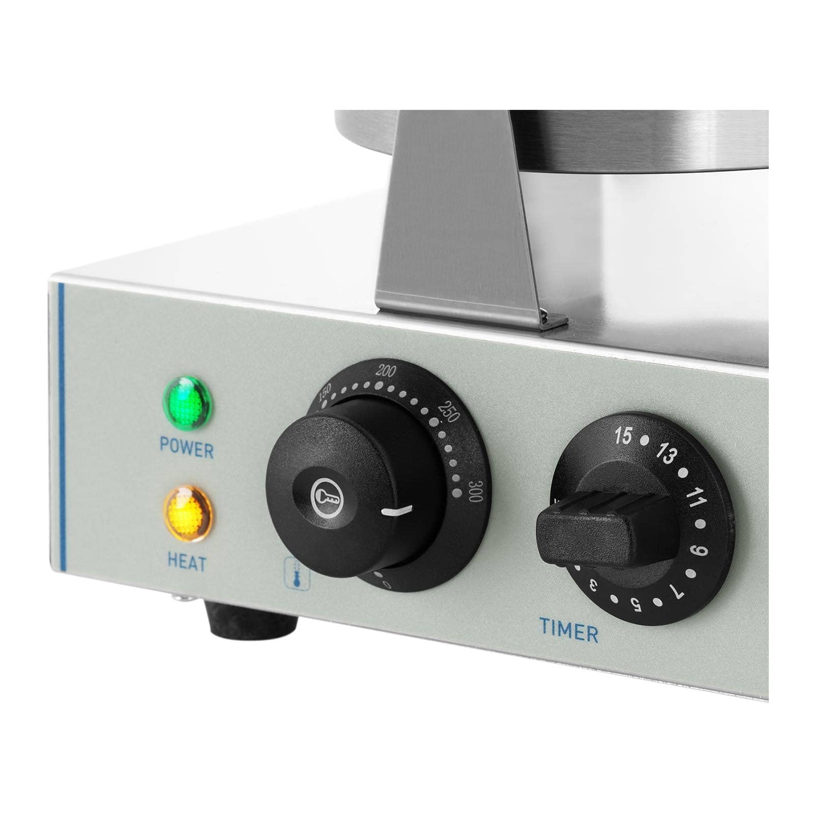 Вафельниця Belgian Royal Catering RCWM-2600-R Подвійна Кругла 2 x 1,300 Вт, таймер 15 хв, тефлон та алюміній, нержавіюча сталь Сріблястий, фото №3