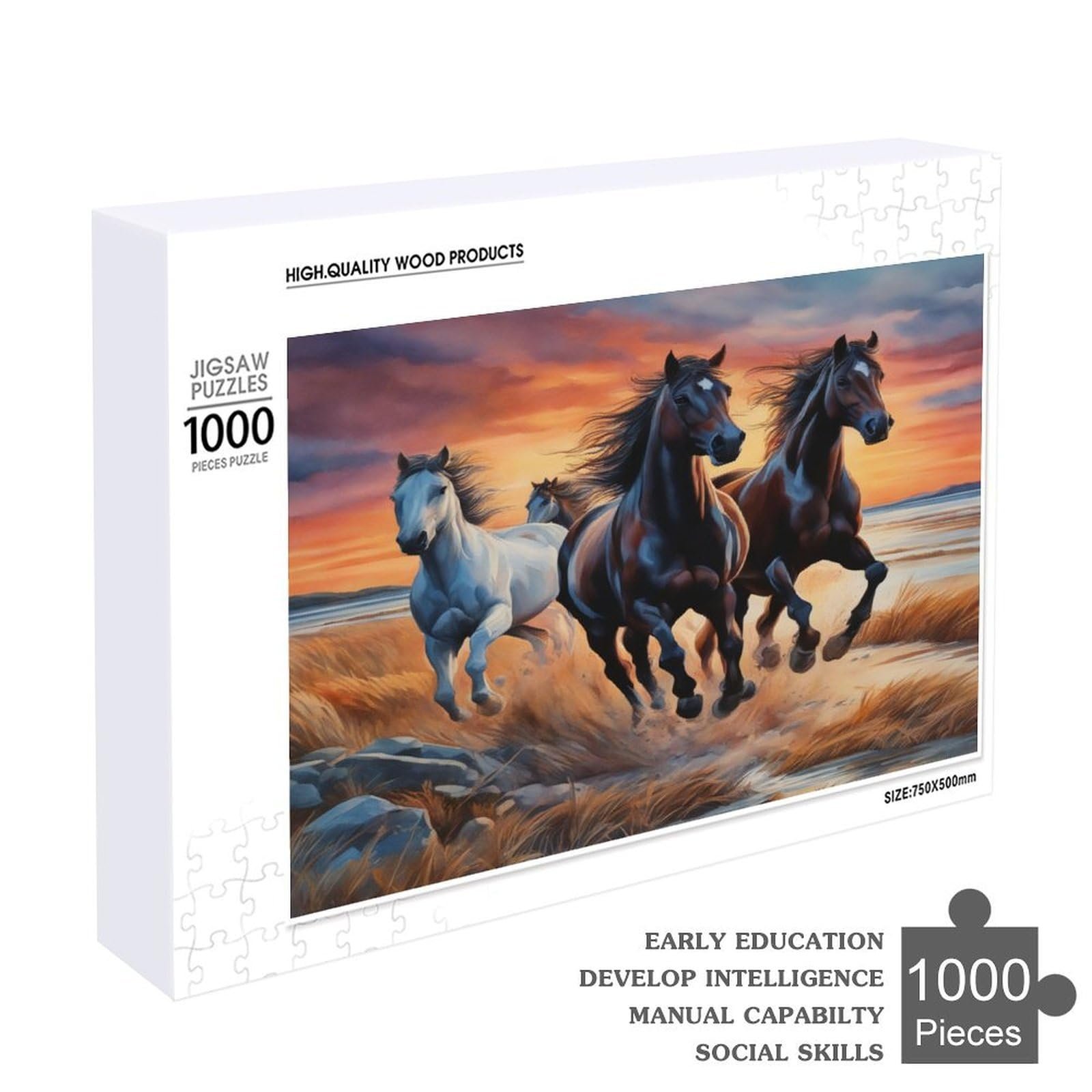 Пазл Horse 1000 деталей деревянный 75 x 50 см, фото №4