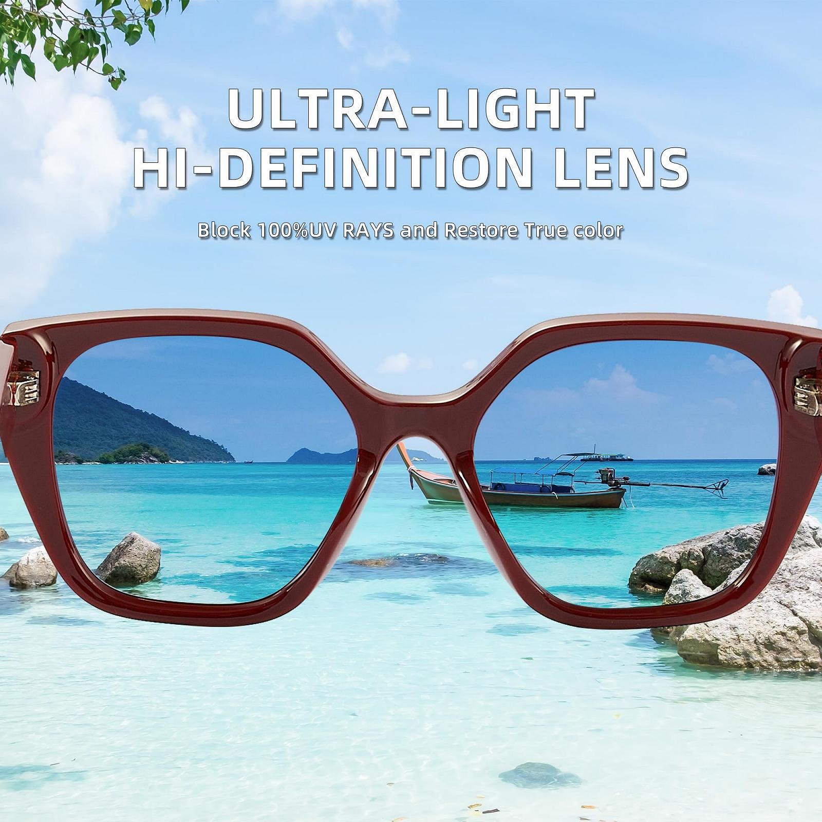 Сонцезахисні окуляри Великі Модні Поляризовані для Жінок Оверсайз Квадратні Ретро Відтінок UV400 Захист, фото №5