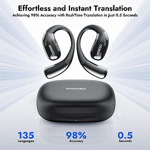 Навушники-перекладач MINISO X28 AI 3-в-1, з перекладом у реальному часі 135 мовами synthetic.ua - Фото 1