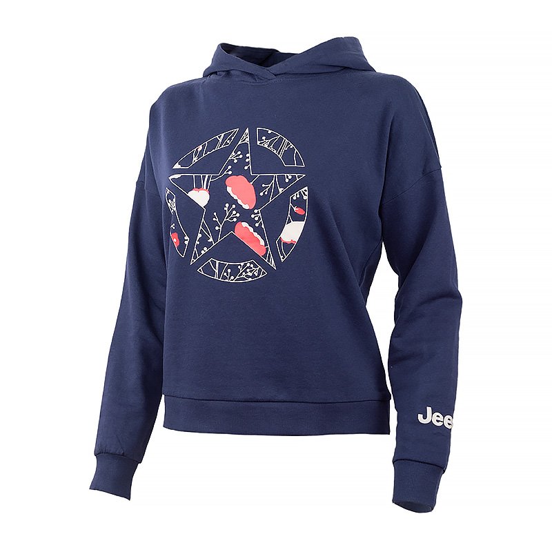 Джемпер JEEP HOODED CROPPED SWEATSHIRT STAR Botanical Print M, фото №1