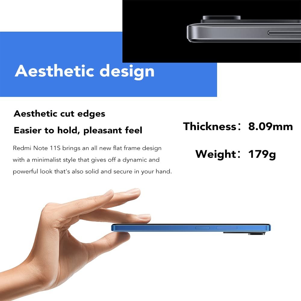 Смартфон Xiaomi Redmi Note 11S 6/64GB 6,43" AMOLED 108 MP Blue, фото №6