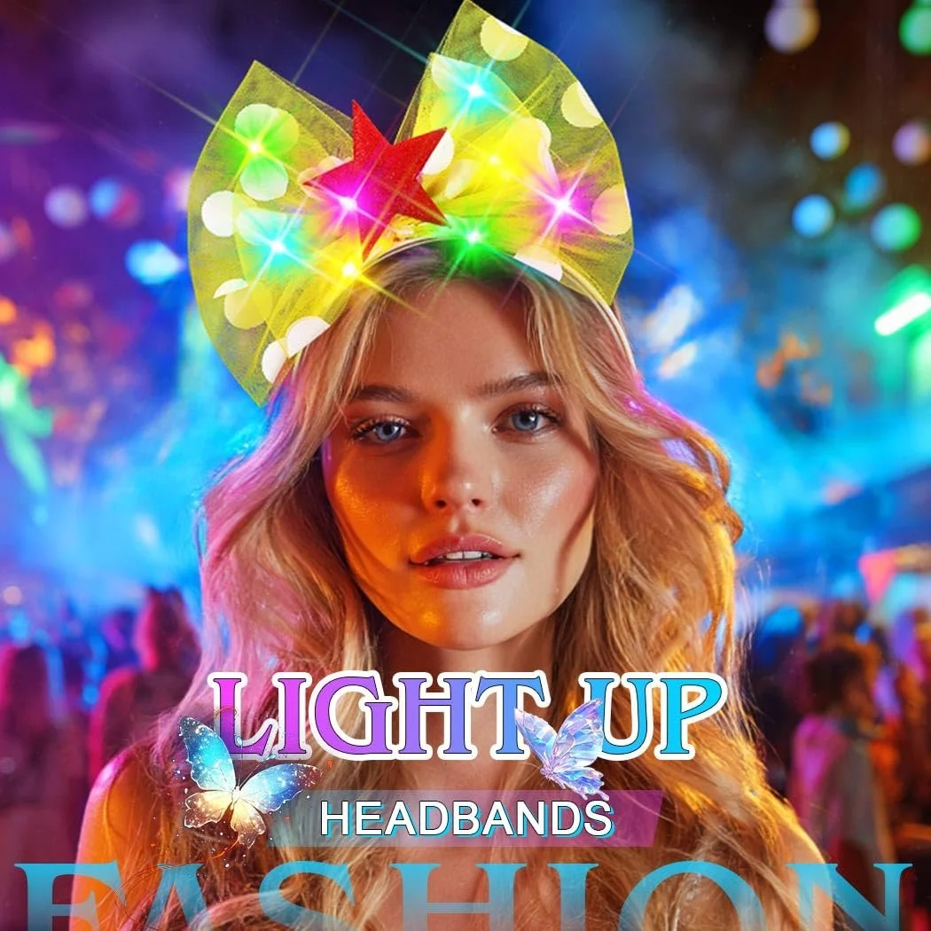 Обруч с сияющим бантом LED, фото №5