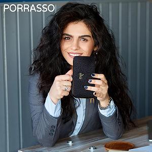 Кошелек PORRASSO Женский PU Держатель для кредитных карт Длинный кошелек-клатч с 8 отделениями для карт, черный, модный synthetic.ua - Фото 1