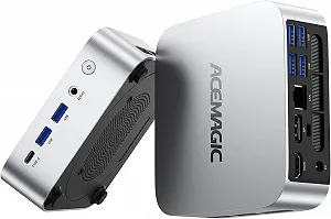 Міні ПК ACEMAGICIAN T8 Plus / Intel N100 / RAM 16GB / SSD 1TB / 3 x HDMI / 2 x LAN / Wi-Fi / Bluetooth / Windows 11 / Сріблястий - Фото 1