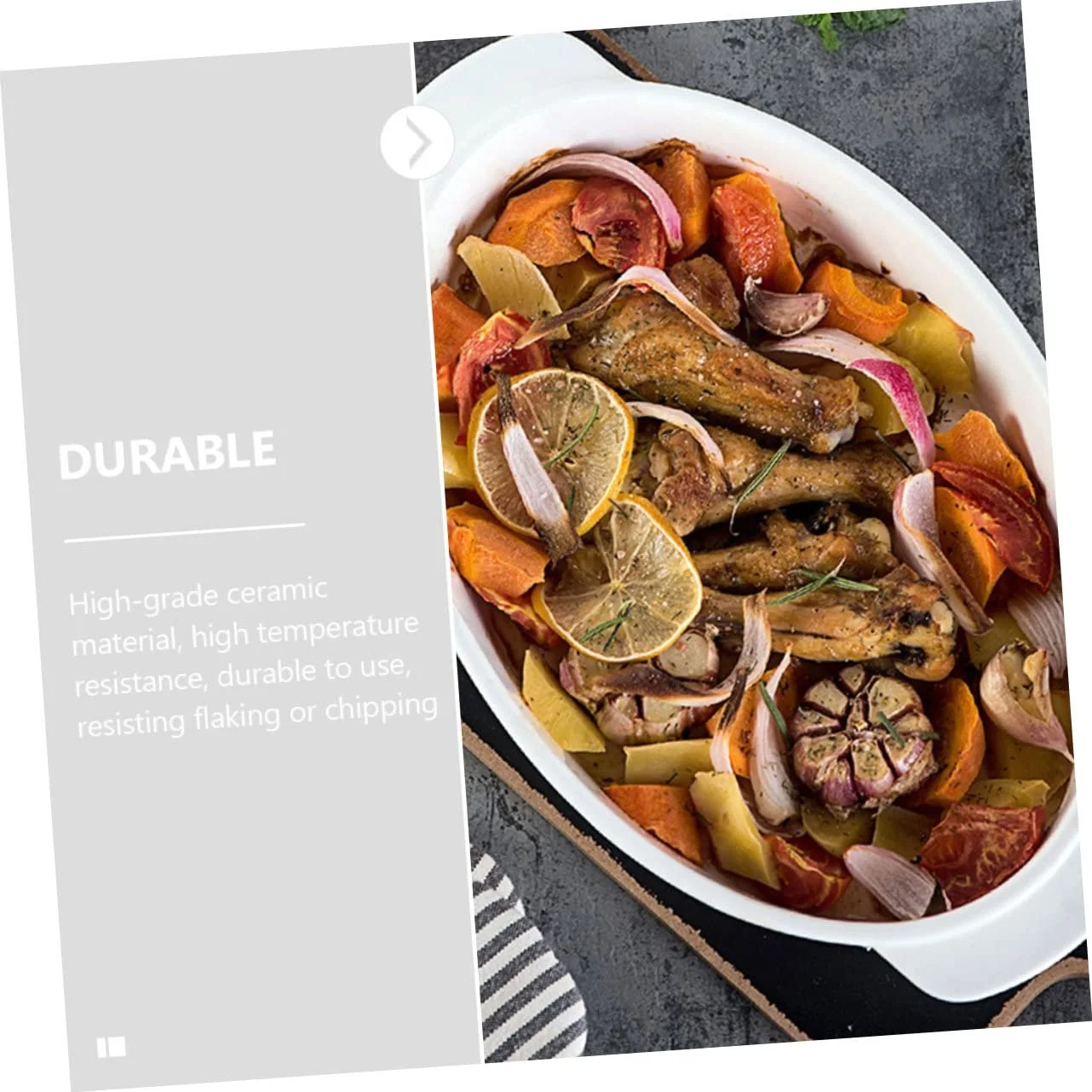 Форма для запікання керамічна з подвійними ручками термостійка, фото №3 Форма для запікання керамічна з подвійними ручками термостійка, фото №3