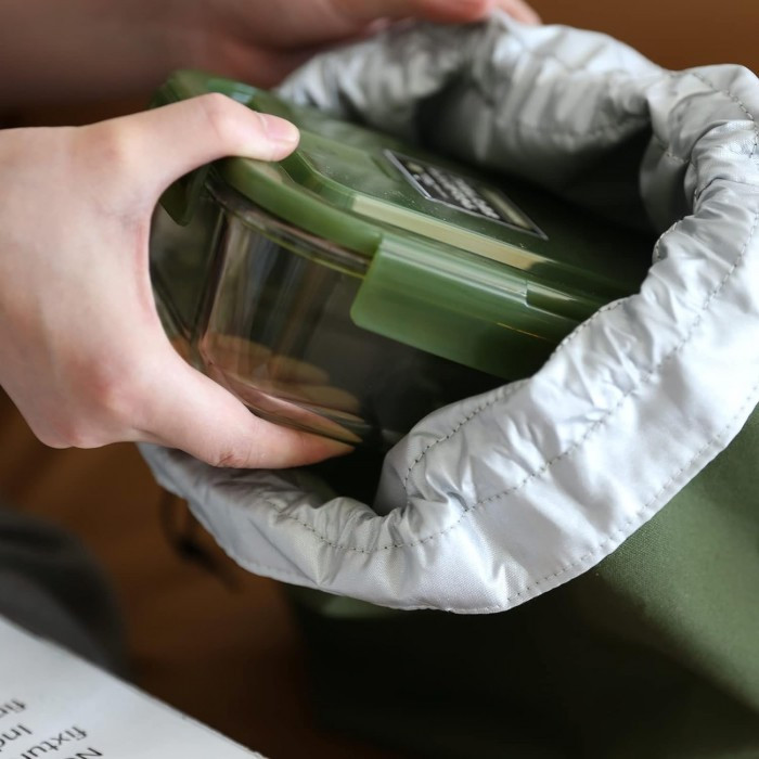 Термосумка шопер для їжі та напоїв lunch bag Smile чорна, фото №5