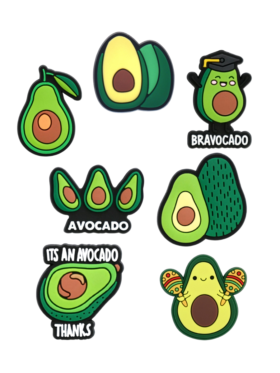 Джибітси авокадо avocado Jibbitz 7 шт аксесуари крокс прикраса Dz_121_4, фото №1