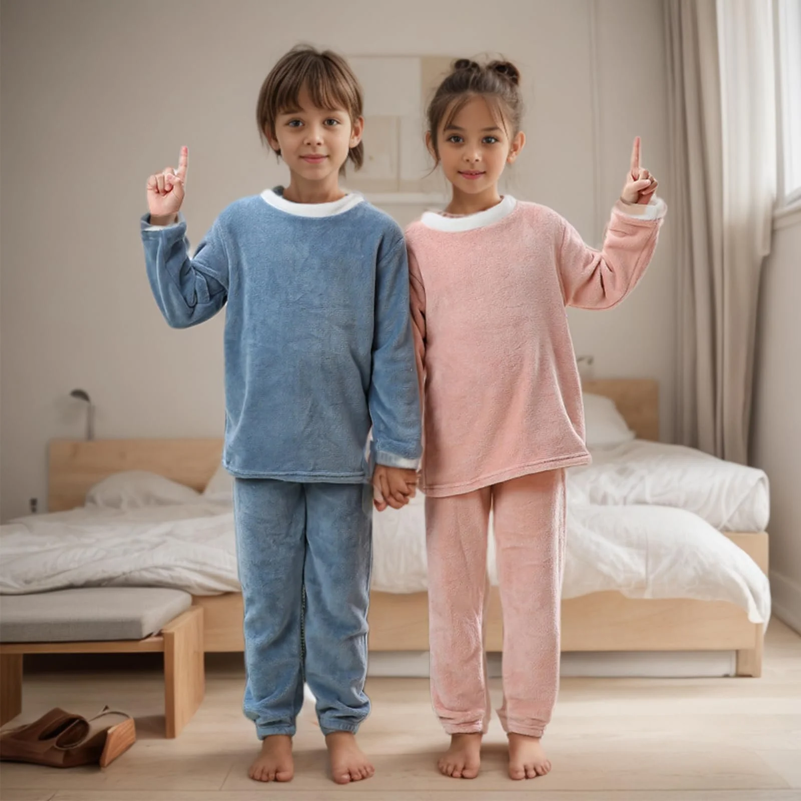 Комплект дитячий: Джемпер ZUYPSK, штани, фланелева піжама, зимовий, фото №4