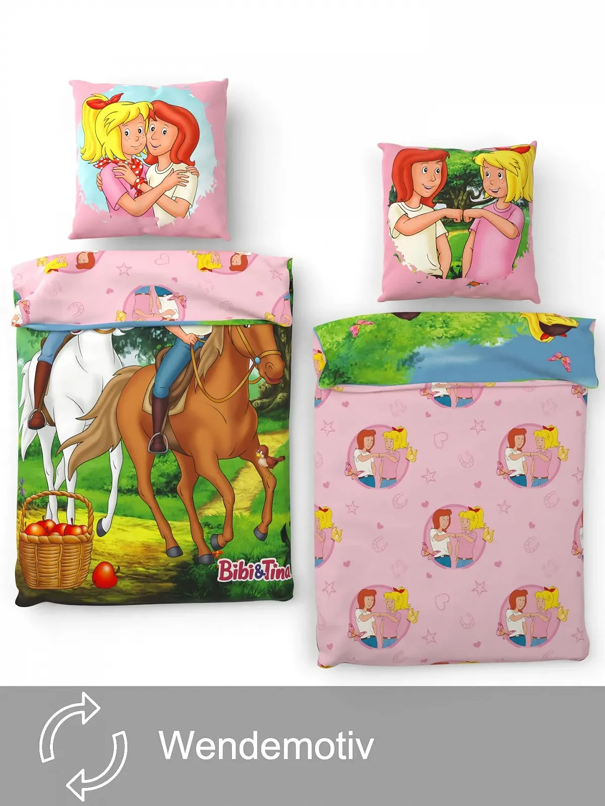 Постельное белье детское SkyBrands Bibi and Tina 135 x 200 см для девочек хлопок 2 предмета наволочка 80 x 80 см, фото №5