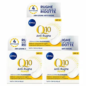Купити Денний крем Nivea Q10 Power Anti-Ageing Firming SPF15 24 Hours Moisture з креатином та коензимом Q10 3 x 50 мл - Фото 1 Денний крем Nivea Q10 Power Anti-Ageing Firming SPF15 24 Hours Moisture з креатином та коензимом Q10 3 x 50 мл - Фото 1