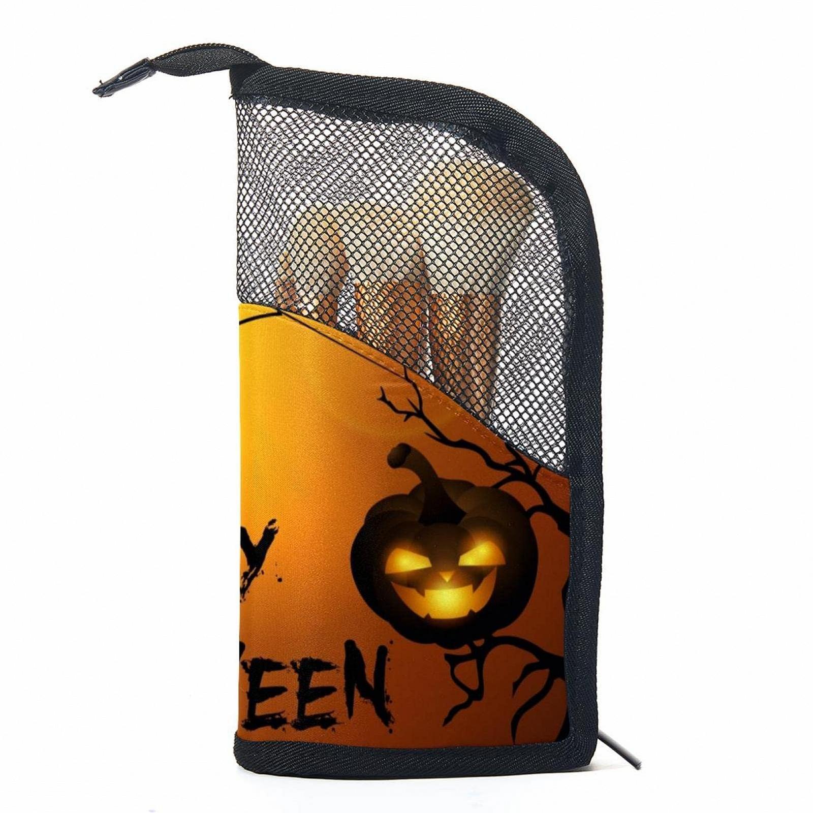 Набір кистей для макіяжу з органайзером Kürbis-Halloween-Spinnennetz, фото №1