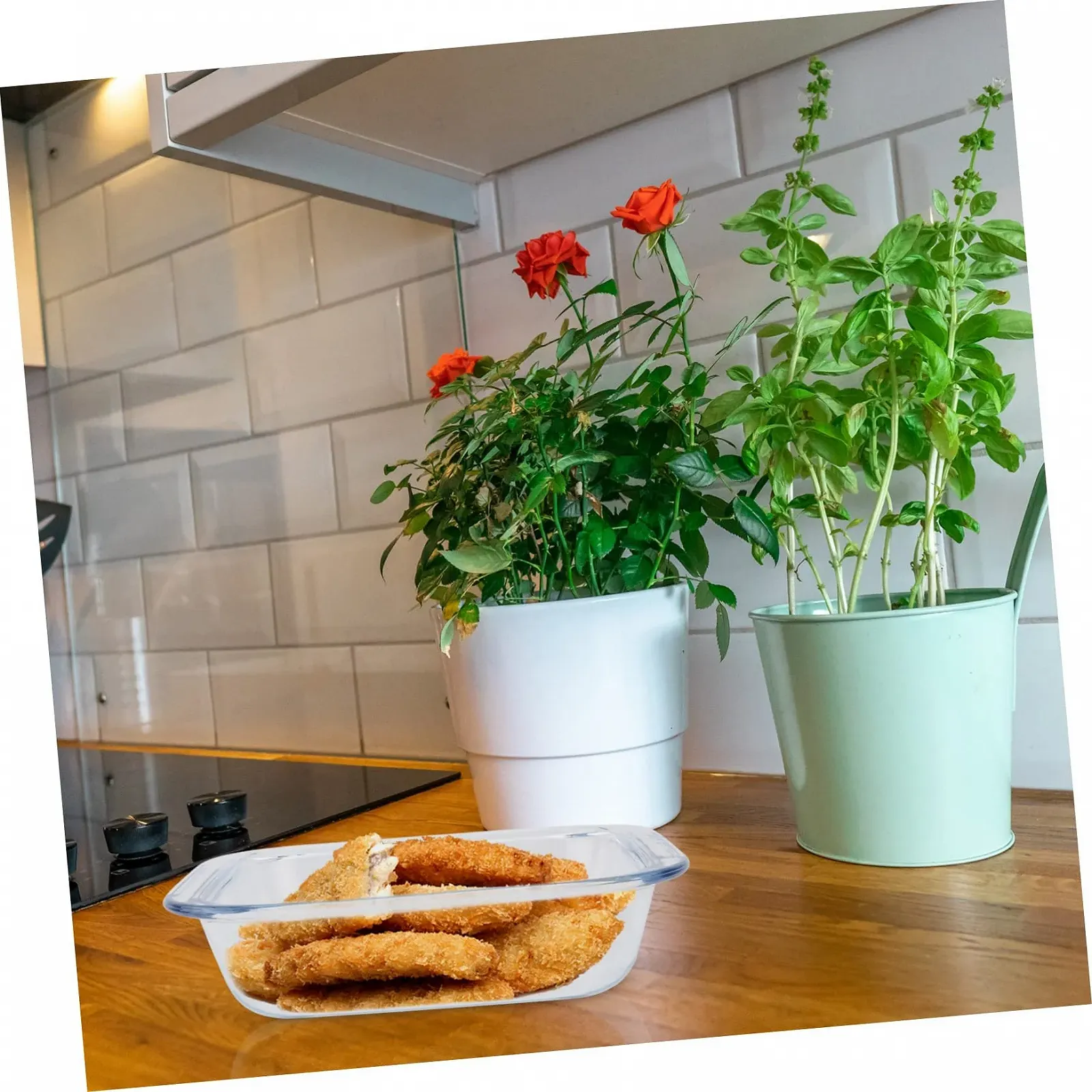 Форма для запекания квадратная термостойкая стеклянная микроволновая безопасная, фото №6