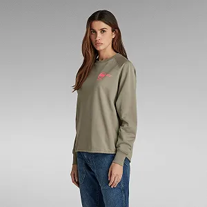 Жіночий світшот G-Star RAW Fish Tail Graphic Sweat - S synthetic.ua - Фото 1