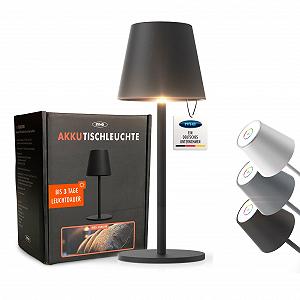 Настільна лампа m-e LUNA-80-S акумуляторна бездротова світлодіодна димована 5200 mAh 8-72 год 5 рівнів висоти сенсорна теплий білий та 7 кольорів Чорна - Фото 1