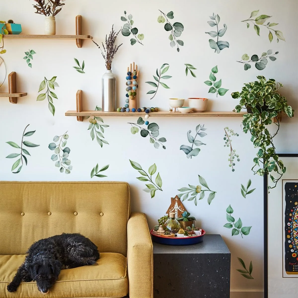 Наклейки на стіну WandSticker4U Листя евкаліпта Набір 6 шт. 140 x 70 см Зелений, фото №1 Наклейки на стіну WandSticker4U Листя евкаліпта Набір 6 шт. 140 x 70 см Зелений, фото №1