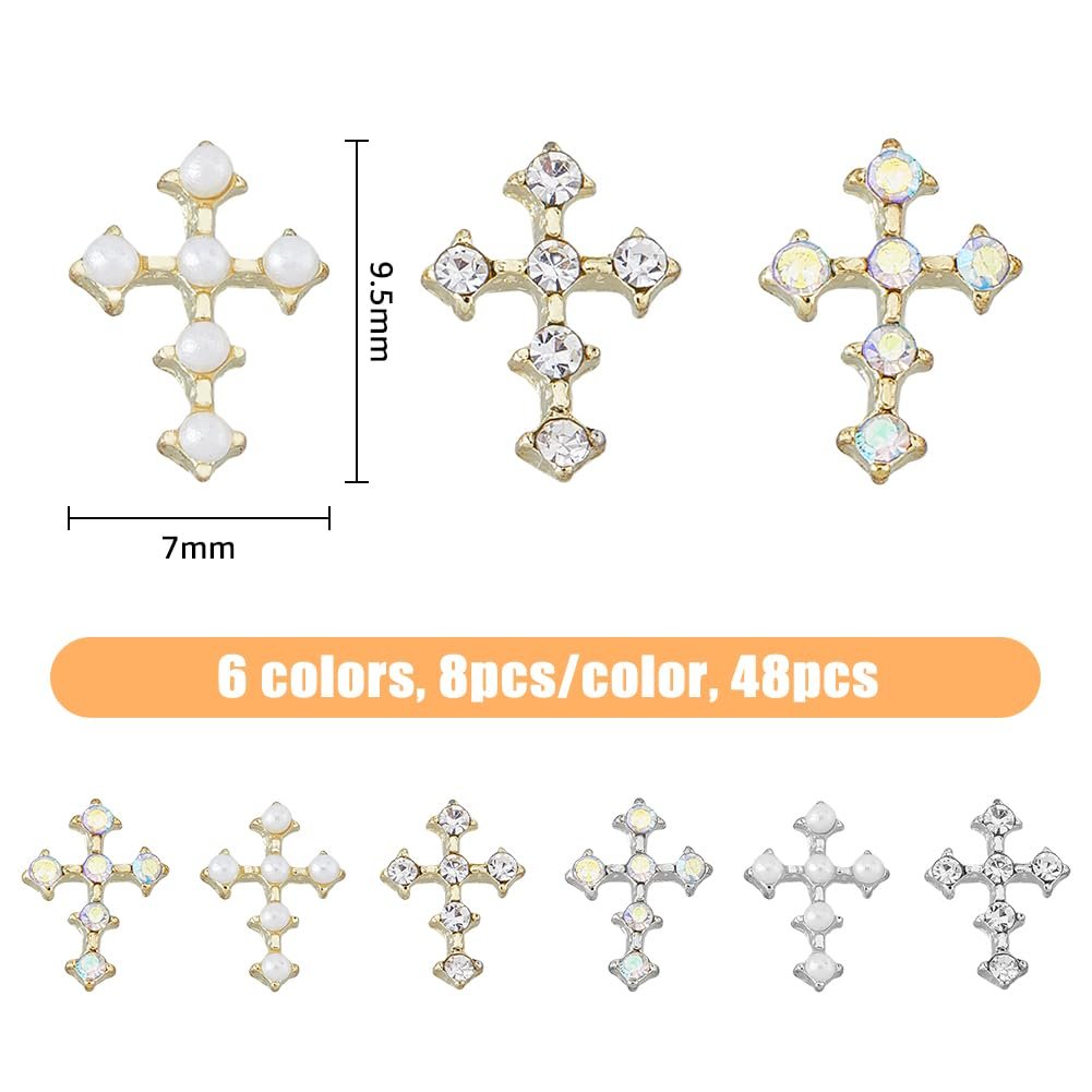 Стрази для нігтів Хрест Цинковий сплав 6 кольорів, фото №2