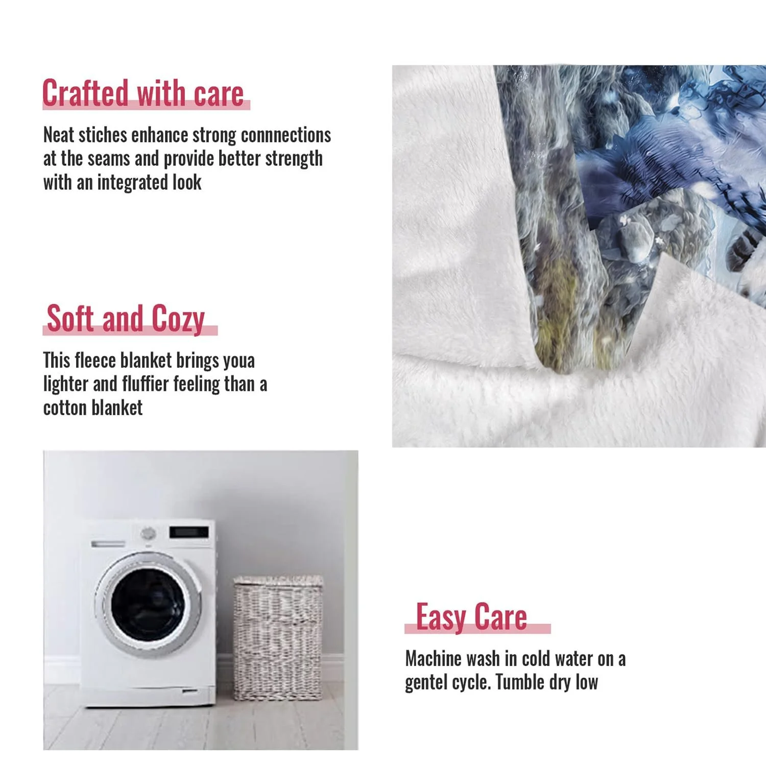 Одеяло YISUMEI Фланель Мягкое Флисовое Одеяло Белая Сова 150 x 200 см, фото №6