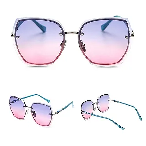 Сонцезахисні окуляри LumiSyne Без оправи Жіночі Діамантове огранювання Прозорі градієнтні лінзи synthetic.ua - Фото 1