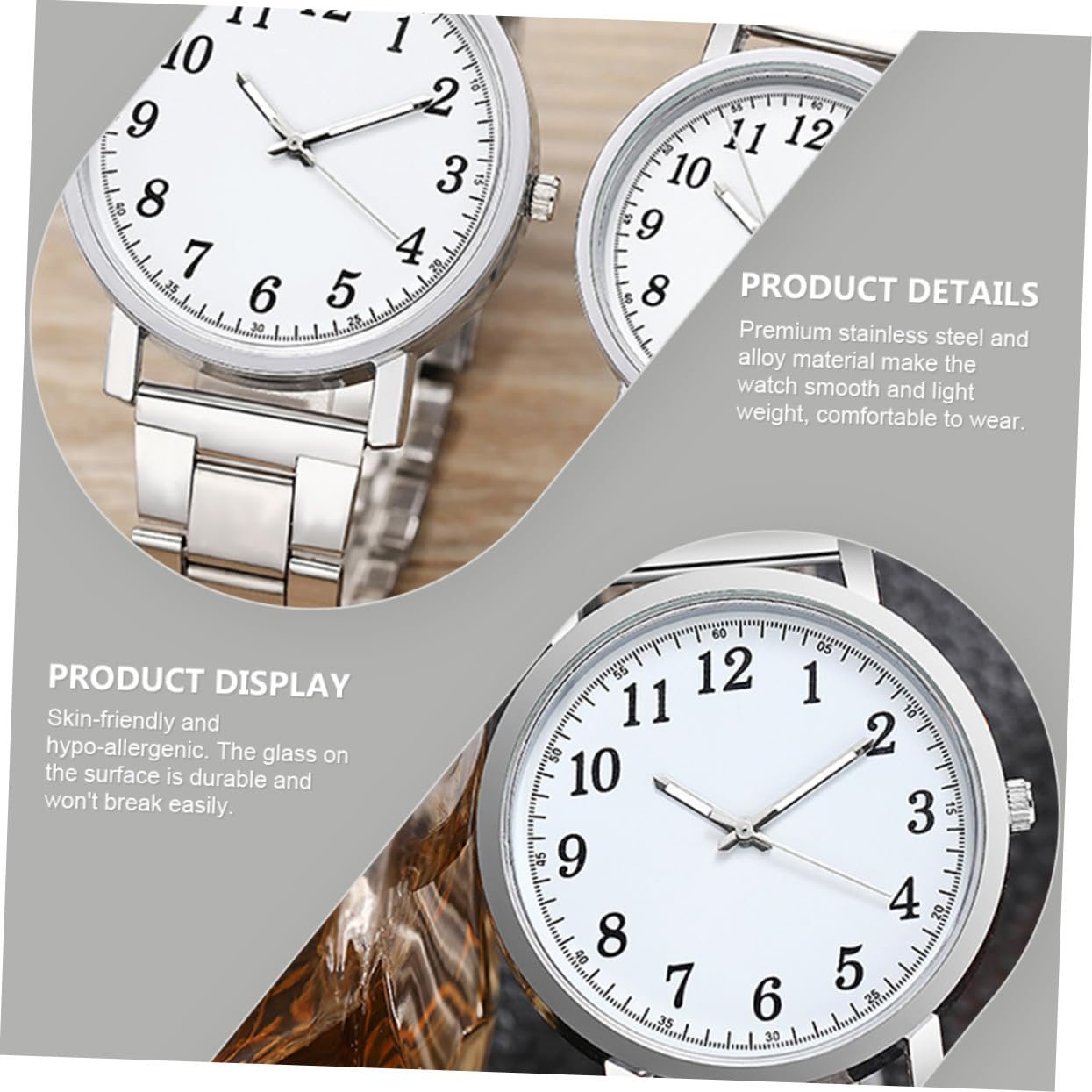 Годинник Парні PartyKindom Кварцовий Срібло Білий, фото №9