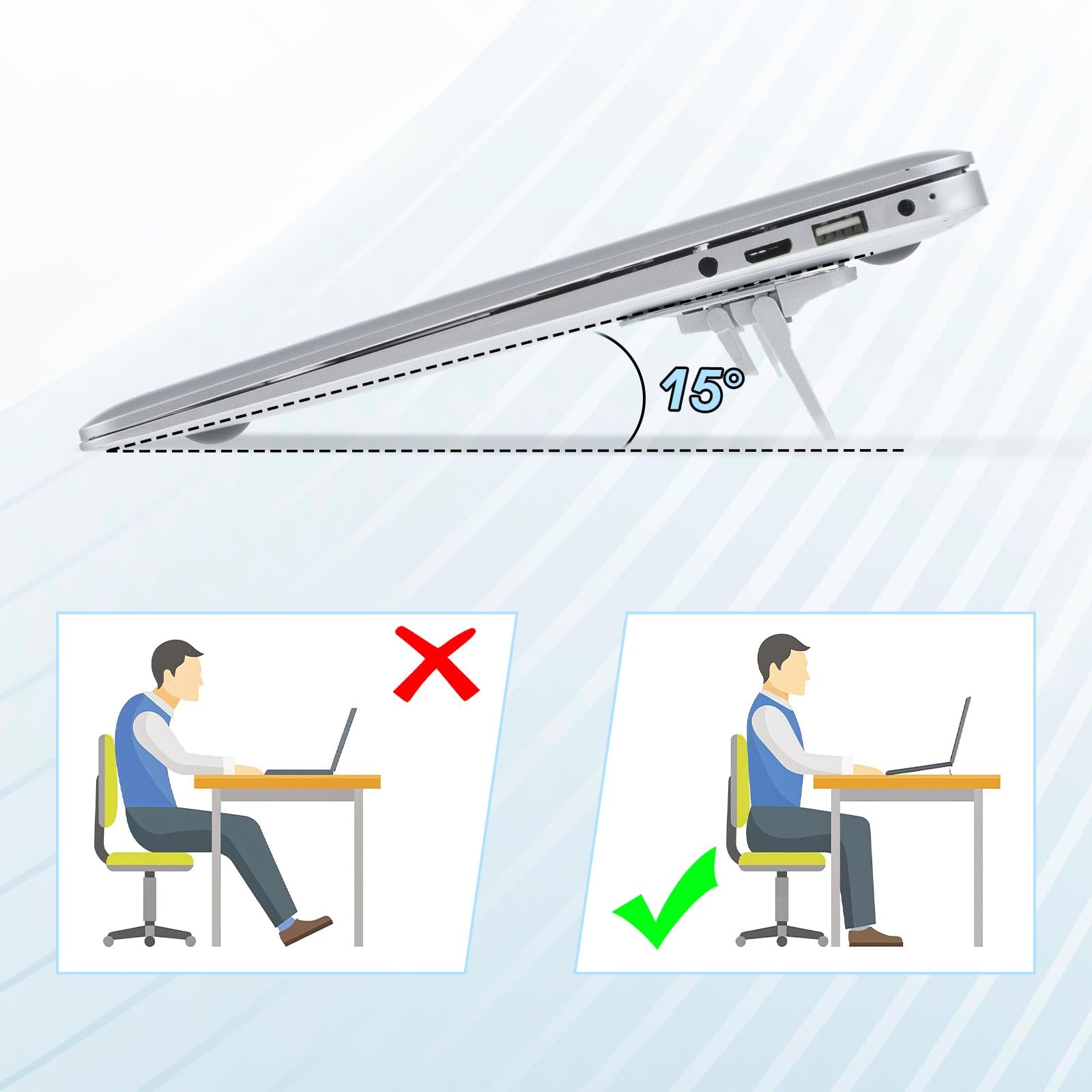 Подставка для ноутбука, складная, регулируемая, мини, самоклеющаяся, для дома/офиса, путешествий, 2 шт. в упаковке, фото №5