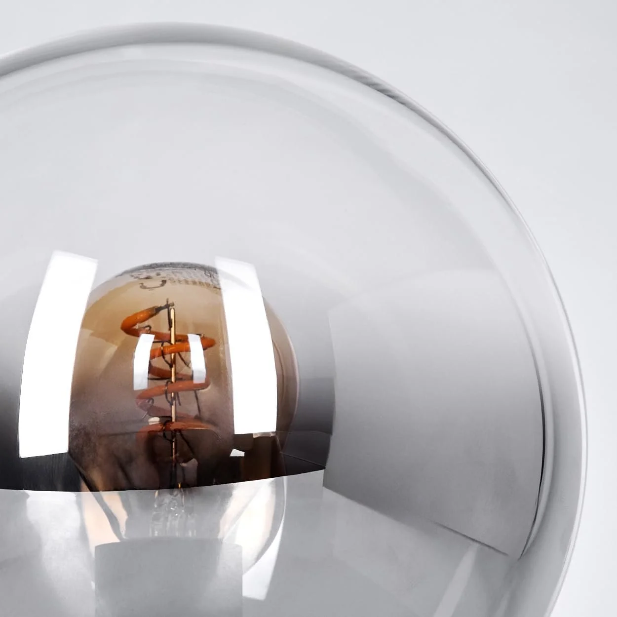 Настільна лампа HOFSTEIN Gastor метал/скло E14 15 см Чорний/Димчастий/Прозорий, фото №3