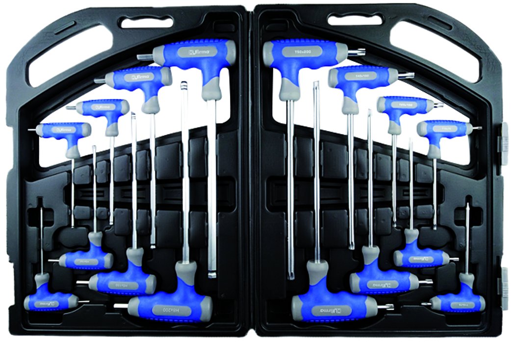 Набір викруток Hufirma 3895816 16 Hex/Торкс з Т-подібною ручкою Хром ванадій Світло-блакитний, фото №1