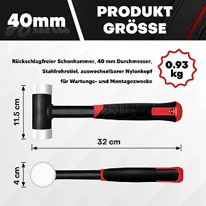 Безінерційний м'який молоток C&T Ø 40 мм 930 г synthetic.ua - Фото 1