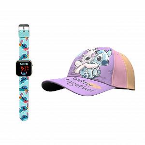 Бейсболка и часы Disney Stitch LED для девочек летняя - Фото 1