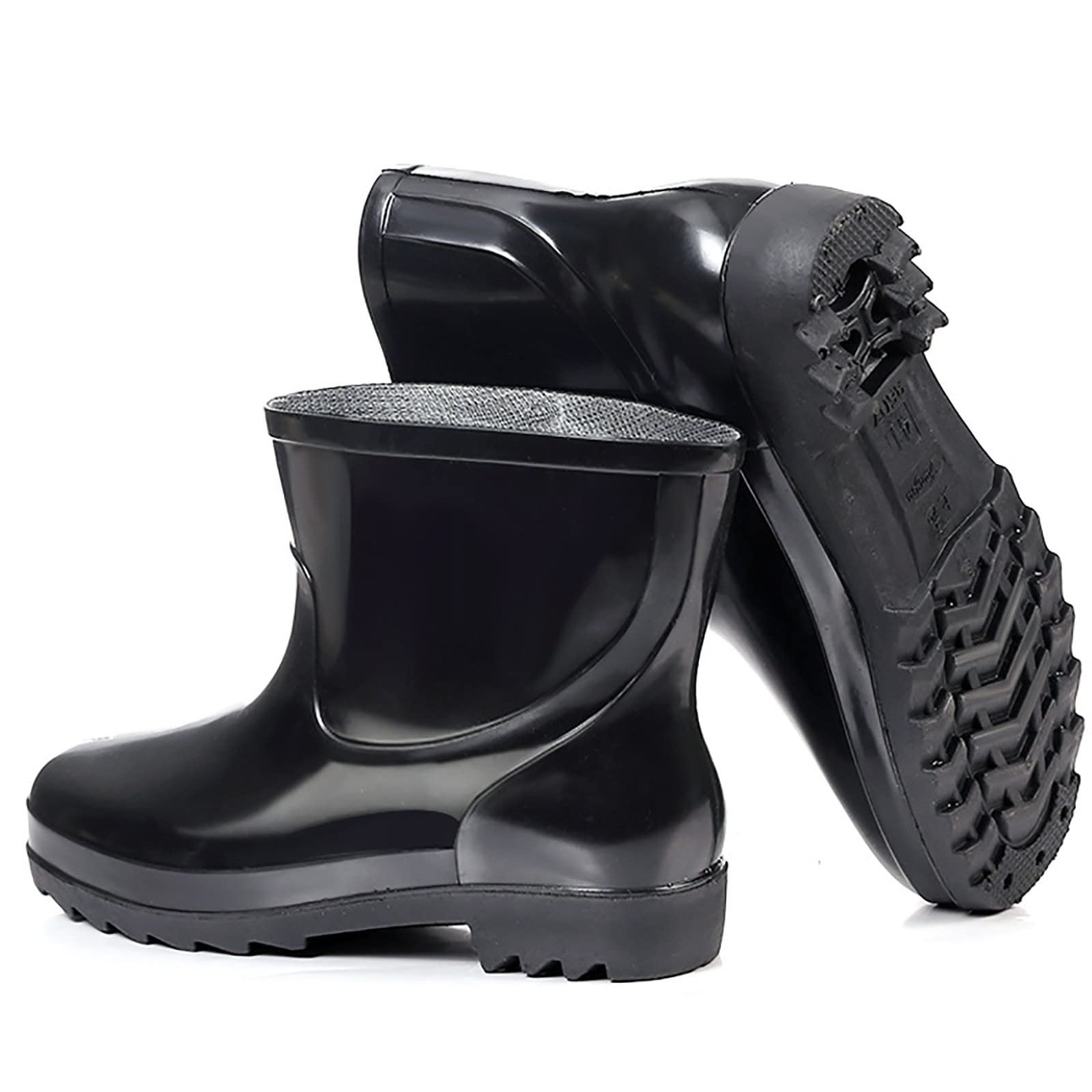 Короткие резиновые мужские дождевые ботинки Waterproof Wellington для сада, мужская непромокаемая обувь, дождевые туфли, деловая обувь для мужчин, широкие, фото №3