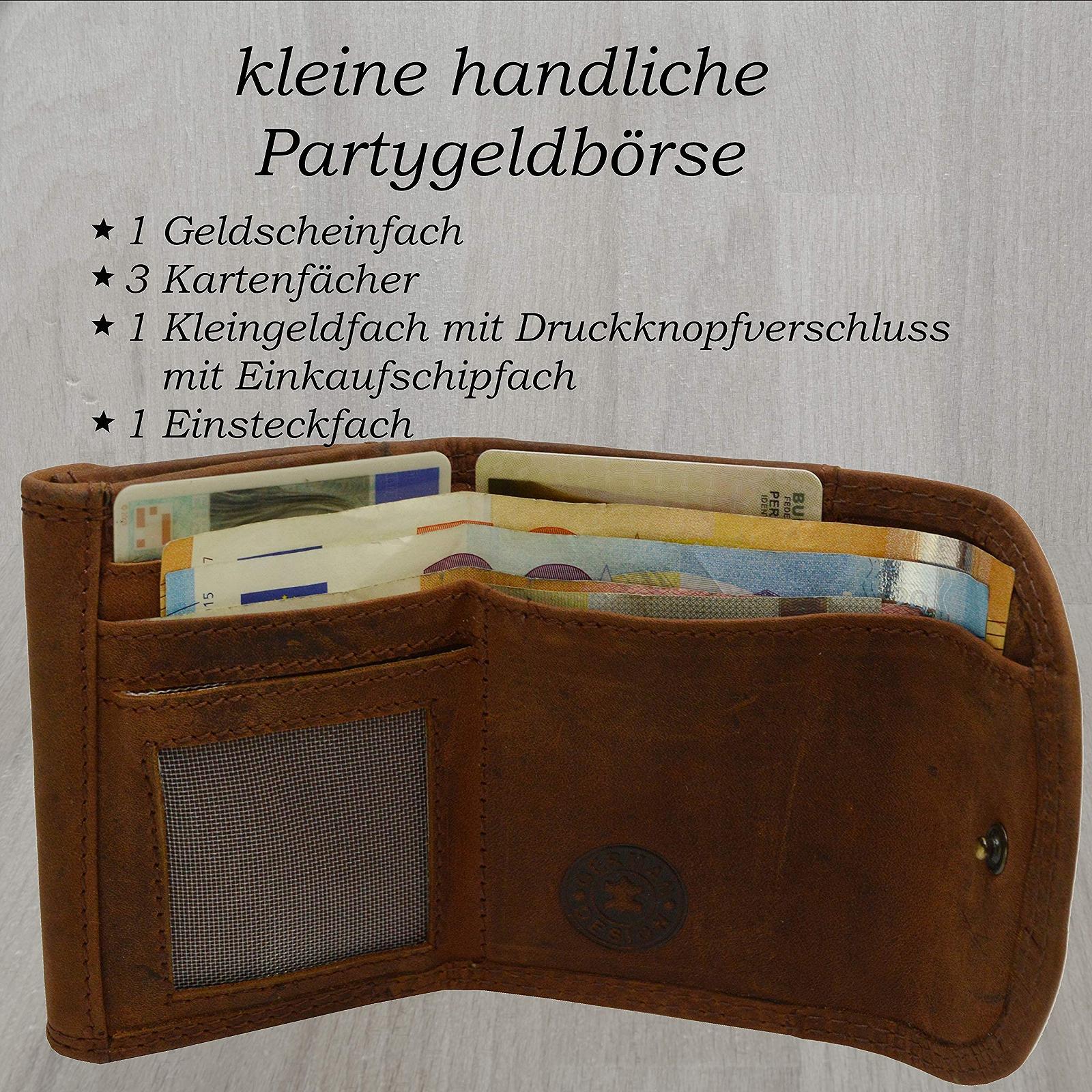 Практичный кошелек унисекс Wild Water Buffalo Leather German Design, коричневый, мини-кошелек Buffalo Leather, фото №5