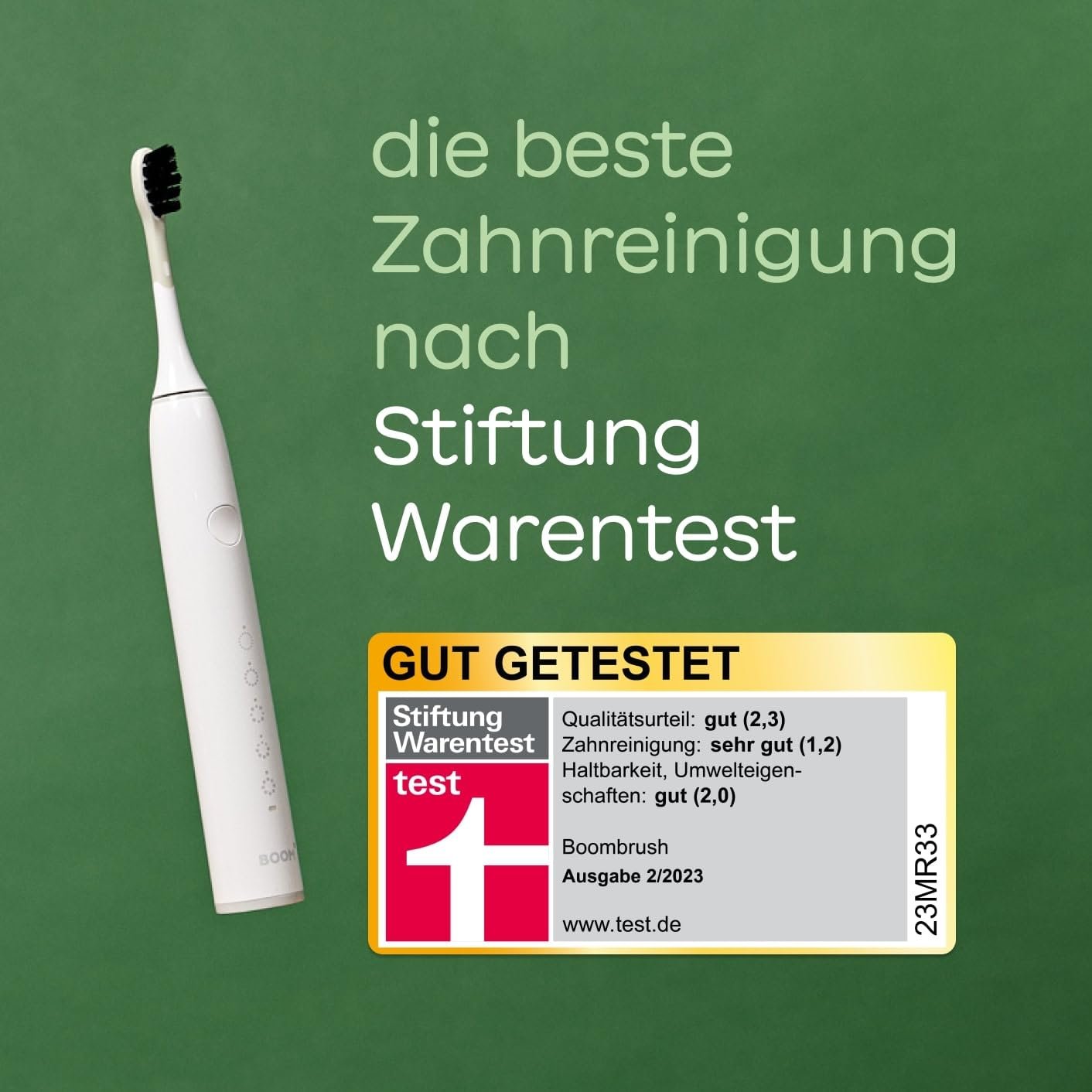 Електрична звукова зубна щітка BOOMBRUSH 90 днів роботи White, фото №3