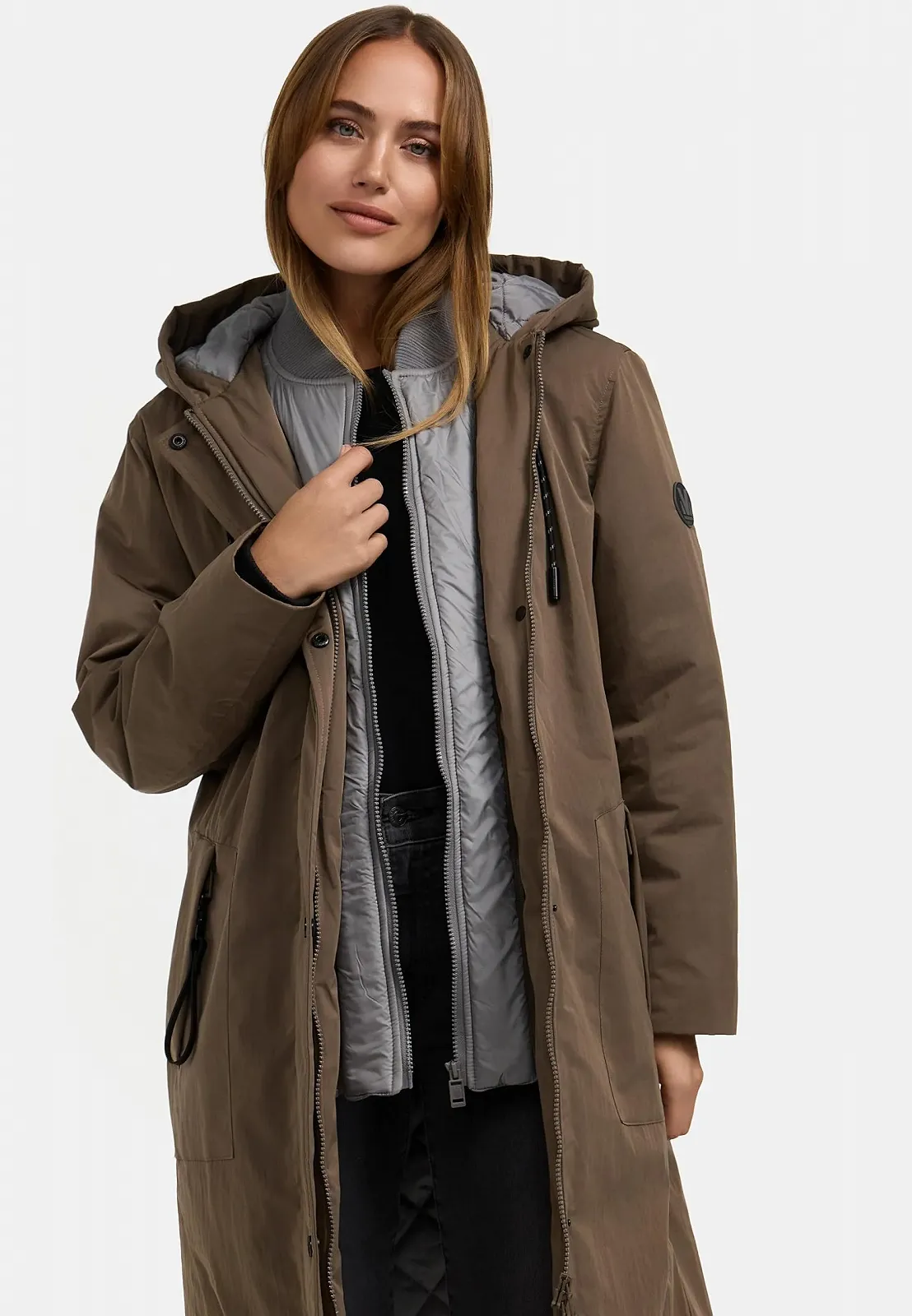 Куртка Перехідна Жіноча Marikoo Ledalaa 16 Знімний В'язаний Комір Велика Капюшон, фото №9