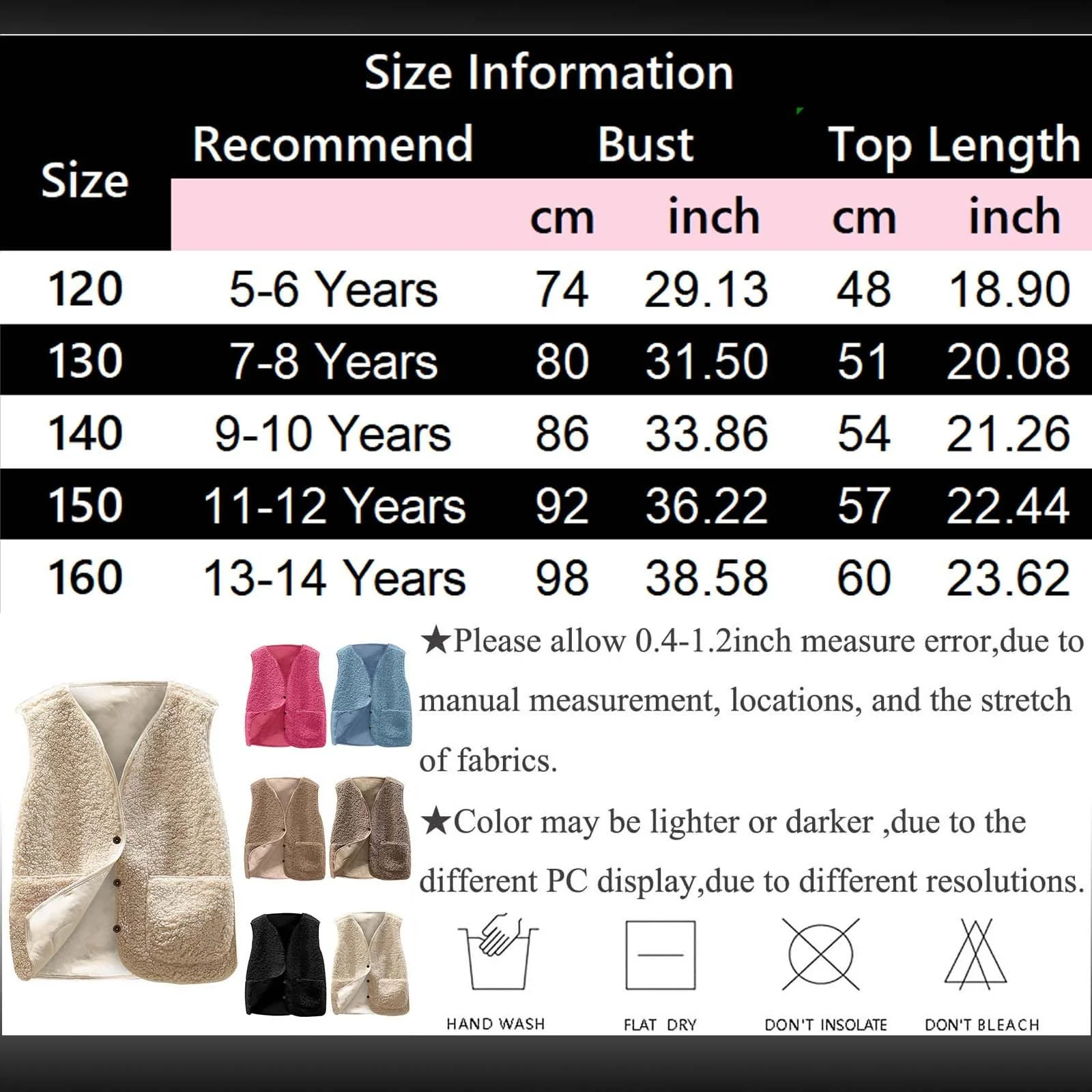 Жилет Teddy Fleece Дитячий для дівчаток і хлопчиків, фото №5