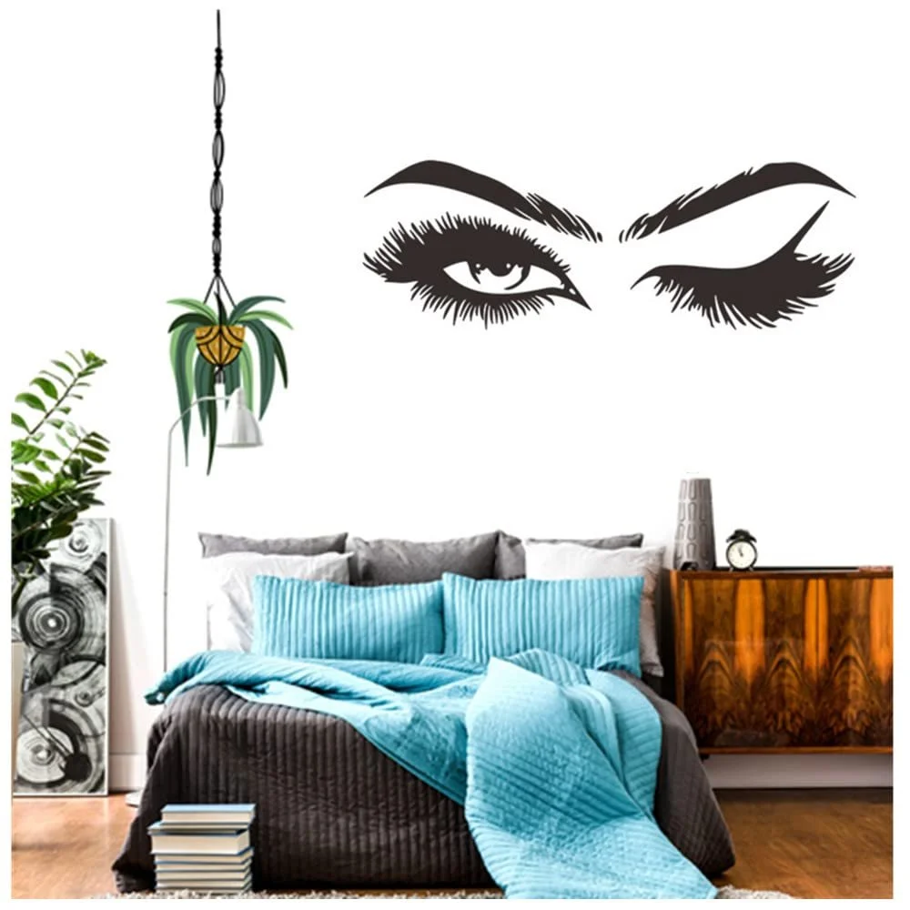 Наклейка на стіну Вії PVC знімна 1 пара Чорна, фото №3